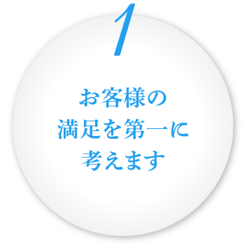 お客様の満足を第一に考えます